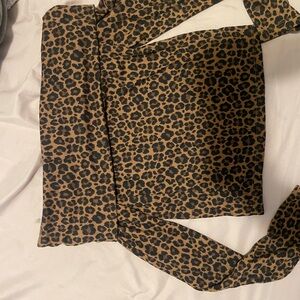 Leopard Print Crop Top with Tie Straps